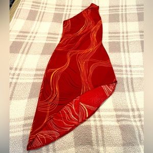 Red and yellow asymmetrical mini dress. Size small. EUC xoxo